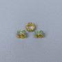 Cloisonsperle Rondell grün emailliert, Ø 5,5 × 3,5 mm, Bohrung Ø 3,5 mm, goldfarbenes Metall, 1 Stück