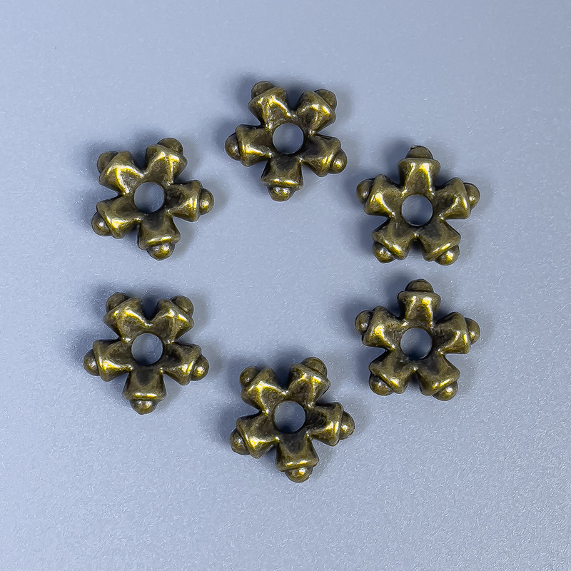 Bronzefarbene Perleinsatz-Fassung, Durchmesser 11×4 mm ± Lochdurchmesser 3 mm ± Verpackung 20 Stück