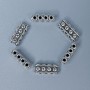 Mehrreihenspacer, silberfarbenes Metall, Maße 7×5×17 mm, Loch Ø ca. 1,8 mm, Verpackung 20 g (~10 Stück)