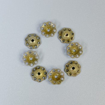 Bronzefarbene Perlenkappe für Perle, Durchmesser 8×1 mm ± Lochdurchmesser 1 mm ± Packung 54 Stück