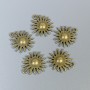 Sonnenanhänger Bronzeton, Schmuckzubehör, Maße 17×15×2,5 mm, Lochdurchmesser ca. 1 mm, Verpackung 14 Stück