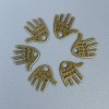 Handflächenanhänger – bronzefarbene Beschichtung, handgefertigt, Maße 12 × 11 × 1 mm ± Loch Ø ca. 1,5 mm ± Verpackung 20 g (~50 Stück)