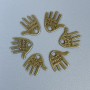 Handflächenanhänger – bronzefarbene Beschichtung, handgefertigt, Maße 12 × 11 × 1 mm ± Loch Ø ca. 1,5 mm ± Verpackung 20 g (~50 Stück)
