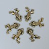Schmuckzubehör – Anhänger Frosch, Bronzefarbton, Maße 20×13×3 mm ± Loch Ø ca. 1,5 mm ± Verpackung 20 g (~18 Stk.)