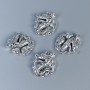 Schmuckzubehör Anhänger Drache silberfarben, Maße 21×17×7 mm ± Lochdurchmesser ca. 1,2 mm ± Verpackung 4 Stück