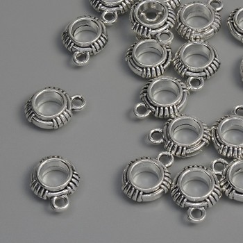 Anhängeröse, Metallfarbe Silber, Abmessungen 13×10×4 mm ±, Bohrungen Ø 5 mm ±, Ø 1,8 mm ±, Verpackung 18 Stück