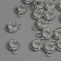Anhängeröse, Metallfarbe Silber, Abmessungen 13×10×4 mm ±, Bohrungen Ø 5 mm ±, Ø 1,8 mm ±, Verpackung 18 Stück