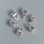 Silberfarbener Bail – Schmuckzubehör, Maße 8×5×6 mm ±, Öffnungen Ø 3 mm ±, Ø 2 mm ±, Verpackung 20 g (~54 Stück)