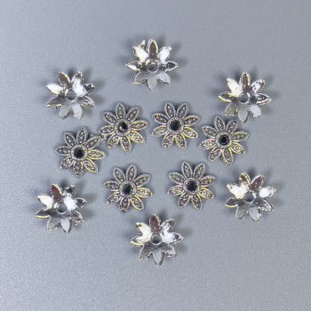 Bead Cap für Perle, Farbe: Silber, Durchmesser 7×0,5 mm, Lochdurchmesser ca. 1 mm, Verpackung 70 Stück