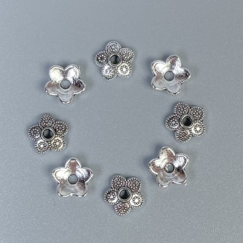 Beadkappe für Perle, Farbe Silber, Durchmesser 7 mm, Loch ca. 1 mm, Verpackung 20 g (~90 St.)