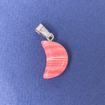 Anhänger Mond Rhodochrosit Naturstein 11×18×5×28 mm+
