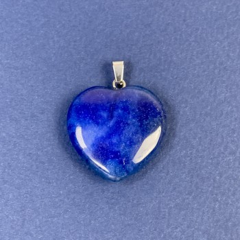 Anhänger Herz aus Lapislazuli (getönter Stein) 25×25×8×30 mm+