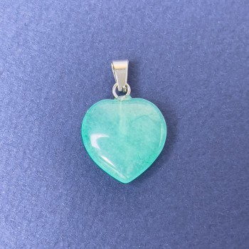 Anhänger «Herz» Aquamarin (getönter Aquamarin) 16×16×6×25 mm+