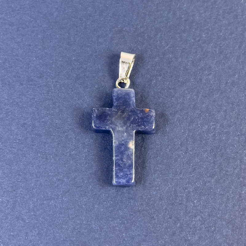Anhänger Kreuz aus Lazurit Naturstein 20×14×5×28 mm+
