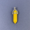Sechseckiger Anhänger mit Citrin-Kristall (getönter Stein) 8×31×41 mm