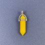 Sechseckiger Anhänger mit Citrin-Kristall (getönter Stein) 8×31×41 mm