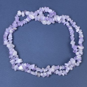 Amethyst-Chip-Perlen auf Schnur, Durchmesser ca. 8×2–4 mm, Länge ca. 80 cm