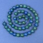 Azurit-Perlen auf Schnur, glatte Kugeln, Durchmesser 8,5 mm, Länge 37 cm ±