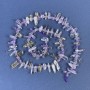 Amethyst-Chip-Perlen, 9–12 × 3–4 mm, ± mit Glasperlen auf der Schnur, Länge ca. 40 cm+
