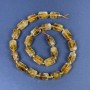 Citrin facettierte Zylinderperlen 14×9 mm ± mit Seed-Beads 4×2 auf der Schnur, Länge ca. 39 cm+