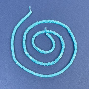 Türkis quadratisches Rondell-Perlen 2,5×1 mm, auf Schnur, Länge ca. 39 cm+