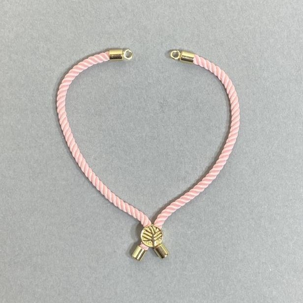 Textil-Armbandbasis, Durchmesser ca. 5,5 mm (±), rosa Farbton mit goldfarbener Metall-Einlage, Durchmesser ca. 8 mm (±), Länge ca. 10,5 cm (±)