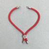 Textil-Armbandbasis, Durchmesser 5,5 mm ± rote Farbe, mit Metall-Einlage, Durchmesser 8 mm ± silbernes Metall, Länge 10,5 cm