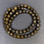 Bronzit-Perlen, glatte Kugeln, aus Naturstein, Durchmesser 6,5 mm, Lochdurchmesser 1,5 mm, Länge 38 cm