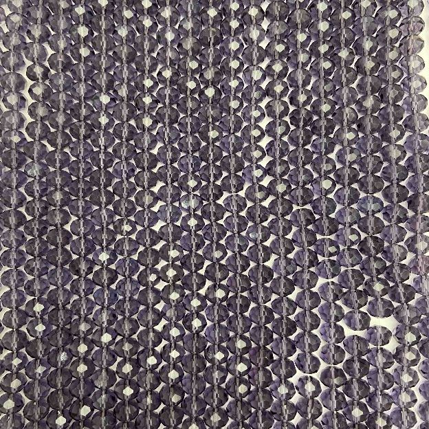 Perlen aus tschechischem Kristall auf Faden, violett-transparent, facettierte Rondelle, Durchmesser 8×6,5 mm, Länge 40–42 cm