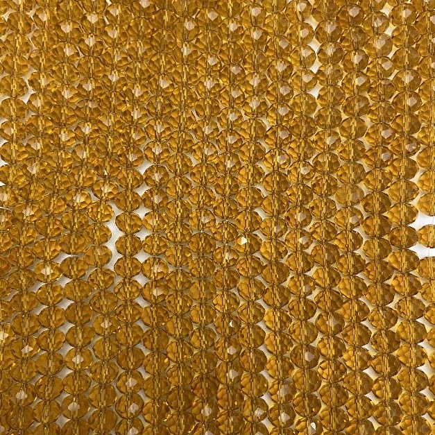 Perlen aus tschechischem Kristall auf Faden, bernsteinfarbene transparente facettierte Rondellen, Durchmesser 8×6 mm, Länge 40–41 cm +