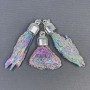 Regenbogen-Kyanit-Anhänger, galvanisiert, unbehandelt, Abmessungen: 70×30×12–53×20×8 mm (+)