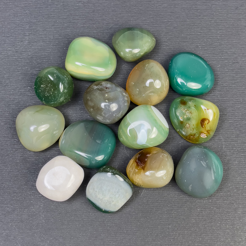 Achat, getrommelte Rohstücke ohne Loch, 18–24 × 16–21 mm (+–)