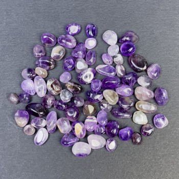 Amethyst-Nuggets, polierte Naturstücke ohne Loch, 10–18×6–8 mm (+-)