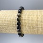Sonnen-Obsidian-Armband, glatte Kugeln, Durchmesser 8 mm, Länge ca. 18 cm, Stretch-Armband