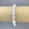 Mondstein-Stretch-Armband, facettierte Perlen, Durchmesser ca. 11 × 8 mm, Länge ca. 18 cm