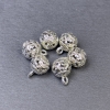 Schmuckzubehör – Anhänger, silberfarbener Metall, Durchmesser 8×11 mm, Verpackung 6 Stück