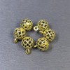 Schmuckzubehör – Anhänger, goldfarbenes Metall, Durchmesser 8×11 mm, Verpackung 6 Stück