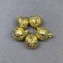 Anhänger, goldfarbener Metallton, Durchmesser ca. 9,5 × 12 mm, Verpackung 5 Stück