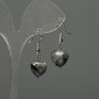 Ohrringe Labradorit Herz 12 mm ±, Länge ca. 30 mm ±