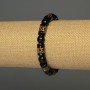 Achat-Armband (künstlich) mit glatten Kugeln, Durchmesser 8 mm ±, zylinderförmige Einlage, Durchmesser 12 × 8 mm ±, Länge 18 cm ±, Stretcharmband