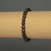 Bronzit-Armband, glatte Kugeln, Durchmesser ca. 6 mm, Länge ca. 18 cm, Stretch