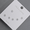 Ohrstecker Knopf-Ohrringe, 3, 2 mm ± silberfarbenes Metall, weiße Strasssteine