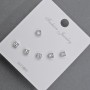 Ohrstecker 3,5 mm ± silberfarbenes Metall, weiße Strasssteine