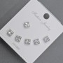 Ohrstecker 5 mm ± silberfarbenes Metall, weiße Strasssteine