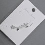 Ohrstecker mit Cabochonfassung, goldfarbiges Metall, 11×28 mm ± weiße Strasssteine