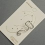 Ohr-Cuff am Ohrläppchen aus silberfarbenem Metall, 16 × 28 mm ± weißer Kristall