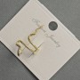 Clip-On-Ohrstecker 'Schlange' mit grünen Strasssteinen, goldfarbenes Metall 13x26 mm+