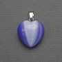 Anhänger Herz Katzenauge violett, silberfarbenes Metall, Durchmesser 20×20 mm, Länge ca. 30 mm