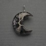 Mond-Anhänger mit Amethyst im silbernen Geflecht, Durchmesser 35 mm +-, Länge 45 mm +-