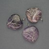 Herz-Anhänger mit Amethyst im silberfarbenen Geflecht, Durchmesser 30×30 mm, Länge ca. 37 mm
